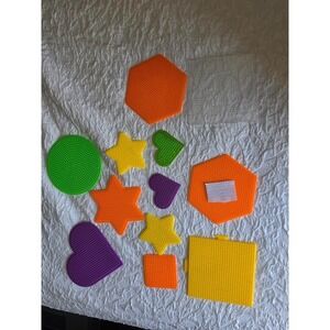 Lot B Perler bead pegboards in various‎ shapes and bright colors